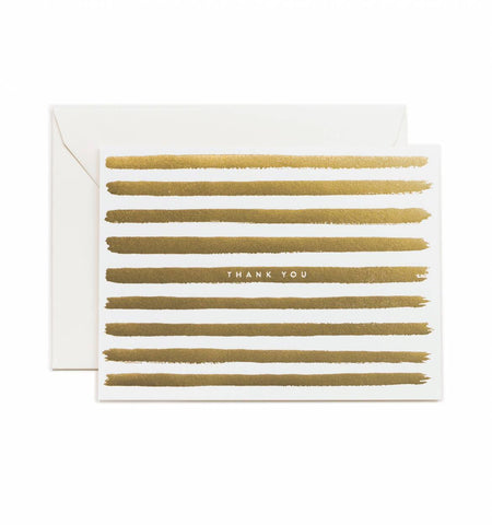 Rifle Paper Gold Stripes Thank You Card