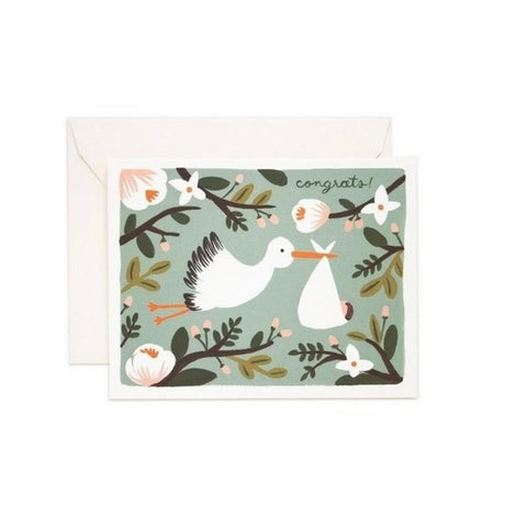 Rifle Paper Co. Congrats! Stork Greeting Card