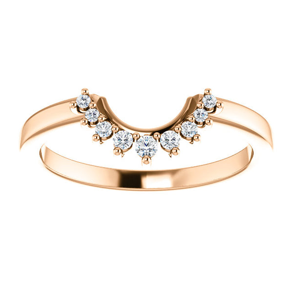 Diamond Wedding Band | For Vintage Round Diamond with Baguette Halo Engagement Ring
