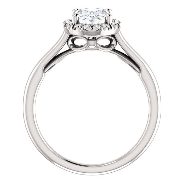 Oval Halo French Set Engagement Ring