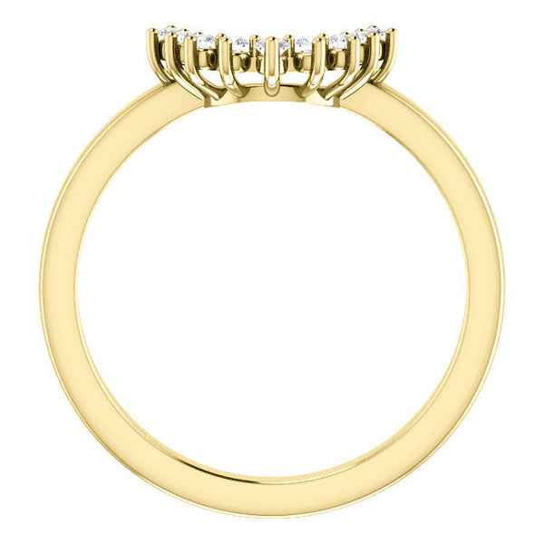 Diamond Wedding Band | For Vintage Round Diamond with Baguette Halo Engagement Ring