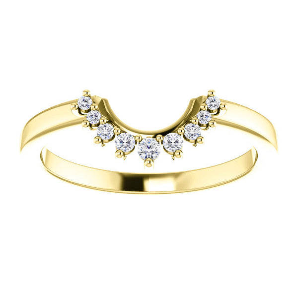Diamond Wedding Band | For Vintage Round Diamond with Baguette Halo Engagement Ring
