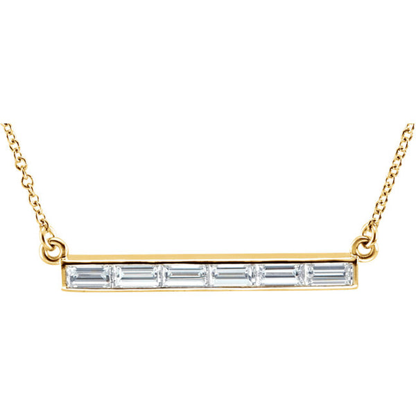 Baguette Diamond Bar Necklace