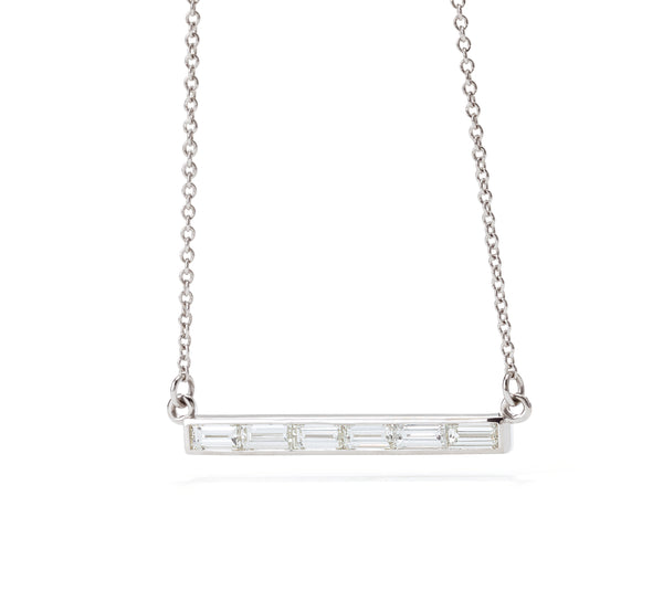 Baguette Diamond Bar Necklace