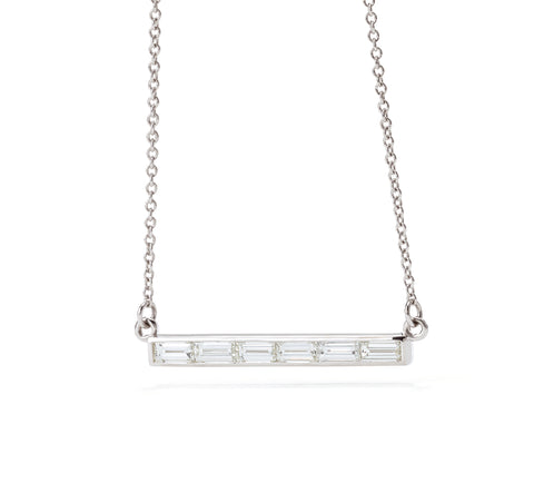 Baguette Diamond Bar Necklace