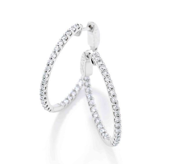 Diamond Inside Outside Hoop Earrings