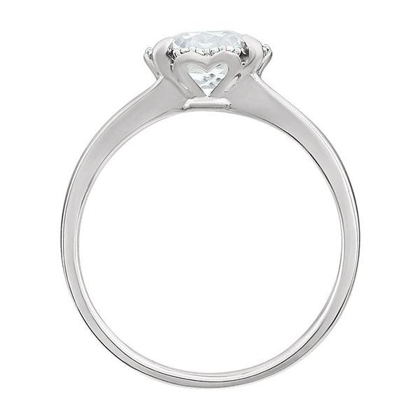 White Sapphire and Diamond Engagement Ring