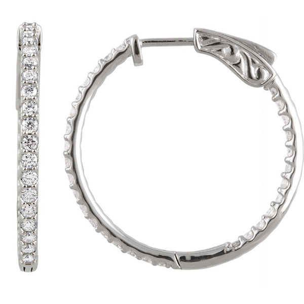 Diamond Inside Outside Hoop Earrings