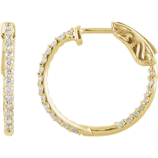 Diamond Inside Outside Hoop Earrings