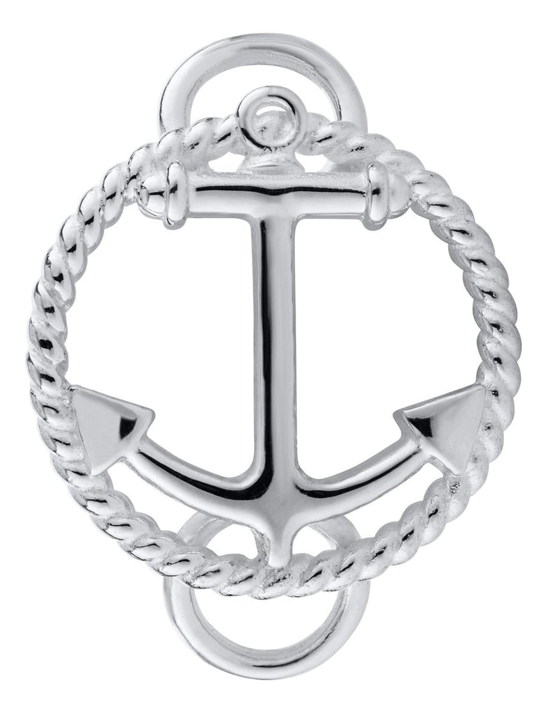 Anchor with Rope Sterling Silver Convertible Clasp