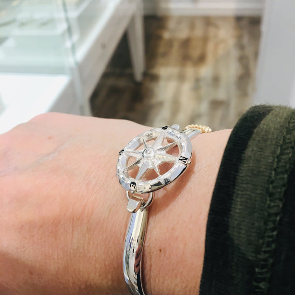 LeStage Compass Rose Sterling Silver Convertible Clasp