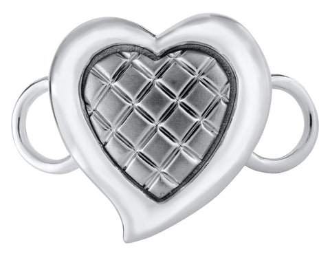 Quilted Heart Sterling Silver Convertible Clasp