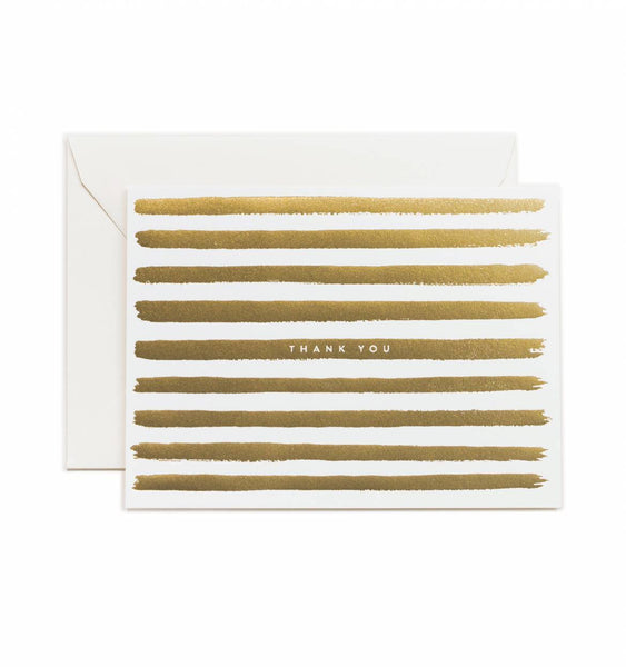 Rifle Paper Gold Stripes Thank You Card
