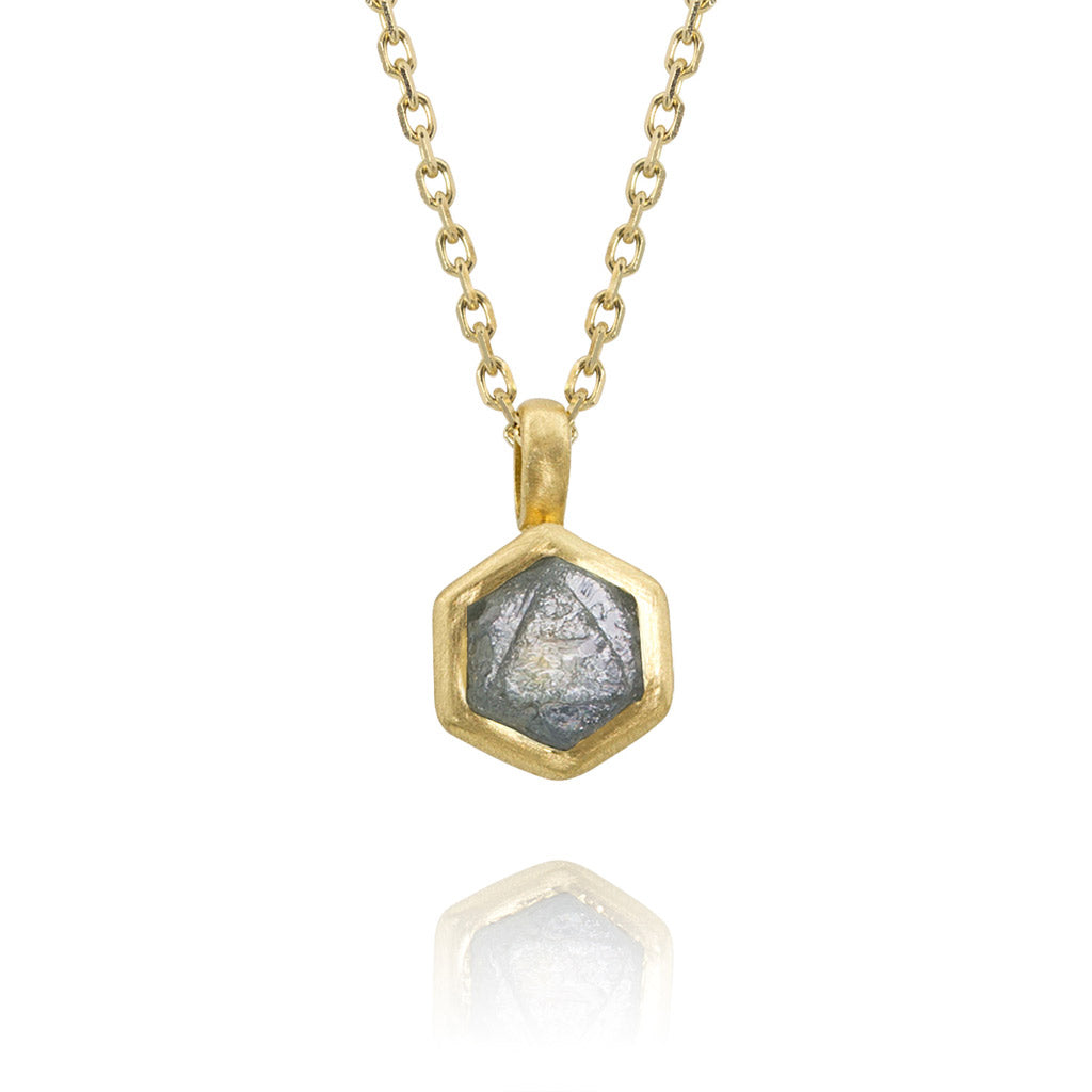 rough sapphire necklace 18K gold