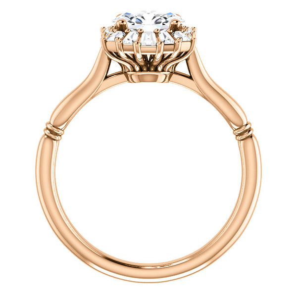 Vintage White Sapphire and Diamond Baguette Engagement Ring