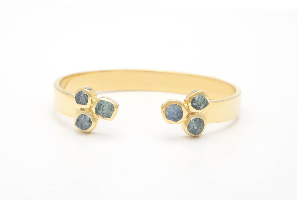 Montana Sapphire Cuff Bracelet - Triple Cluster